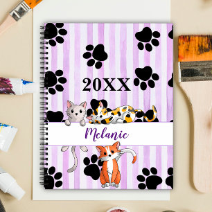 Agenda Gatinhos e patas em segundo plano com distribuição