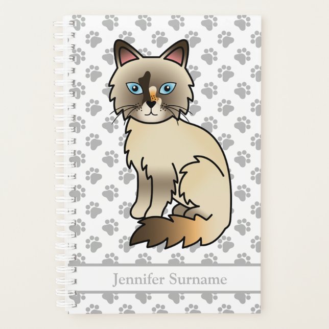 Agenda Gato Birman Casca de Tartaruga / Ragdoll E Patas & (Frente)