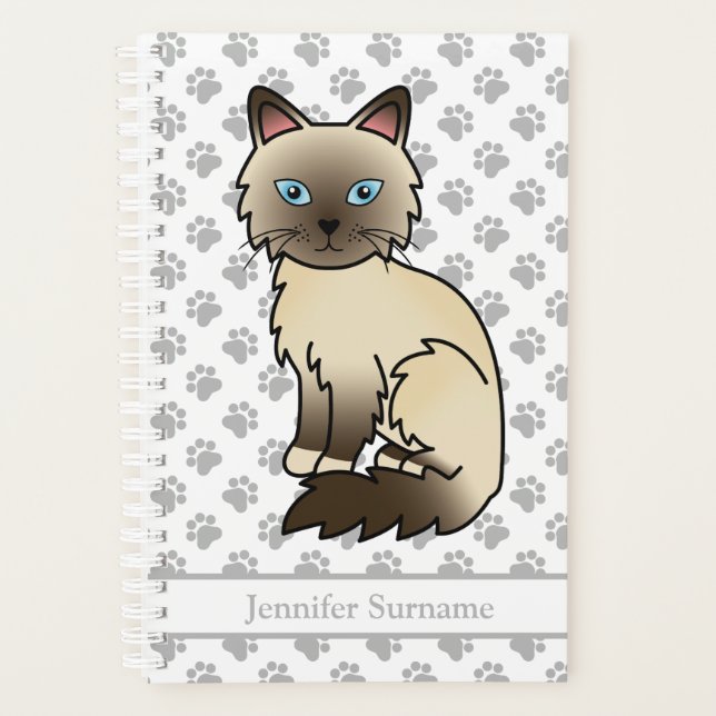 Agenda Gato Birman/Ragdoll Chocolate Point E Patas & Text (Frente)