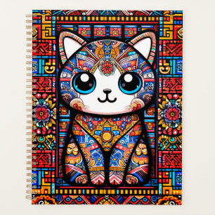 Agenda Gato Bonito com Charme de Padrão Tradicional