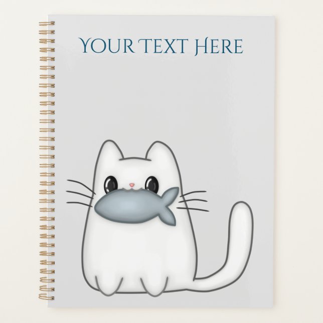 Agenda Gato bonito com o prêmio Peixe (Frente)