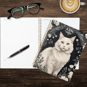 Agenda Gato Branco Elegante