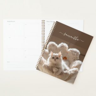 Agenda Gato branco majestoso