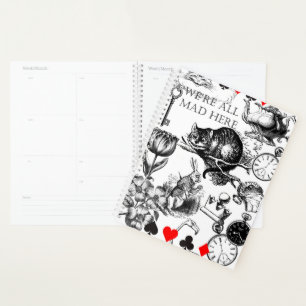 Agenda Gato de Cheshire clássico alice no país das maravi