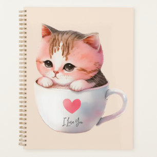Agenda Gato de Chibi, Rosa, Cinzento, Cinzento-Cinzento, 