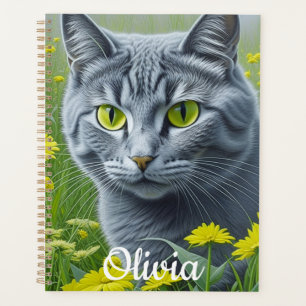 Agenda Gato de Cinzas Cuecas com Olhos Amarelos Personali