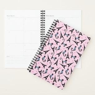 Agenda Gato De Estilo Francês Vestido Com Padrão De Tor