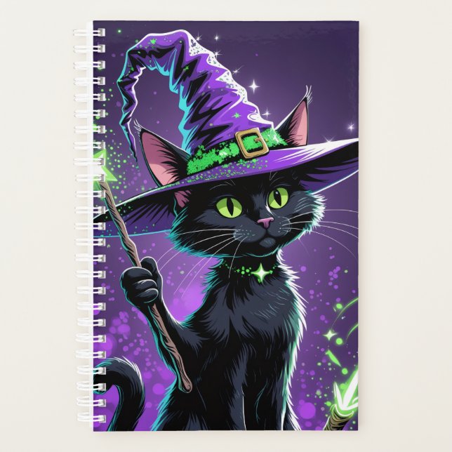 Agenda Gato de Sorcereiro de Halloween (Frente)