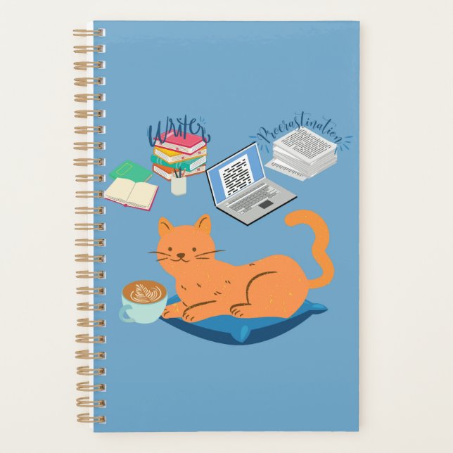 Agenda Gato do Escritor de Procrastinação (Frente)