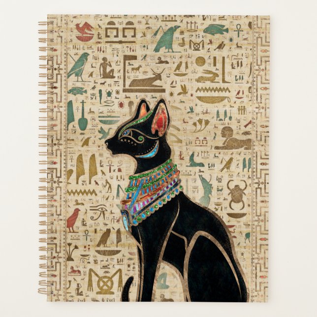 Agenda Gato Egípcio - Bastet no papiro (Frente)