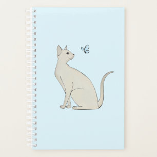 Agenda Gato elegante com borboleta