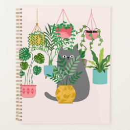 Agenda Gato Entre Plantas Engraçado