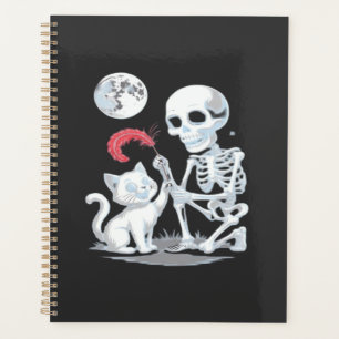 Agenda Gato Esqueleto Halloween Engraçado Fofo Assustador