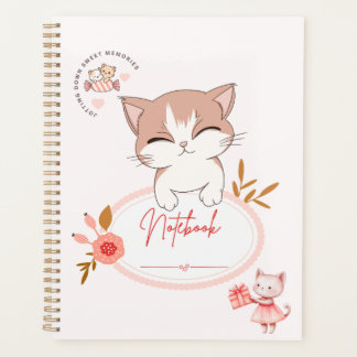 Agenda Gato fofo para fazer com cadernos