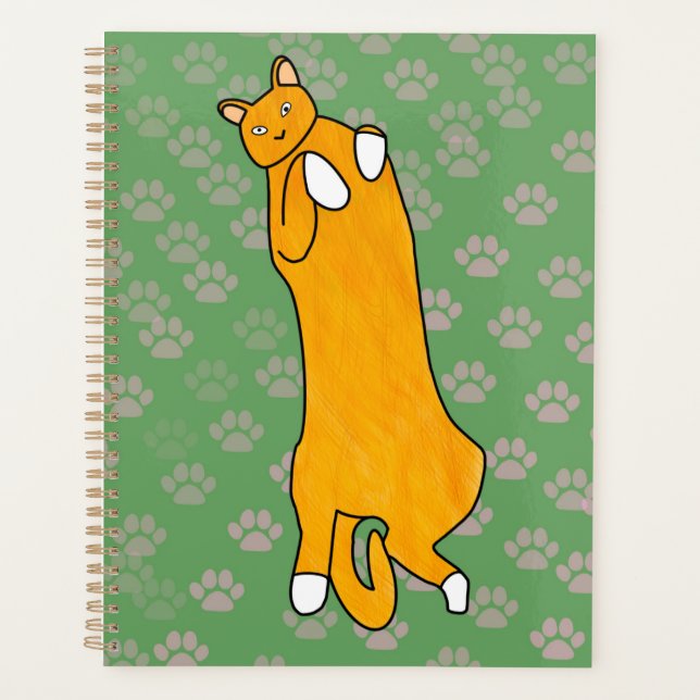 Agenda Gato laranja deitado de costas (Frente)