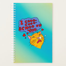 Agenda Gato Laranja Espirrando Com Texto Engraçado