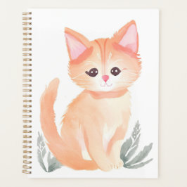 Agenda Gato Laranja Tabby Aquarela Gatinho