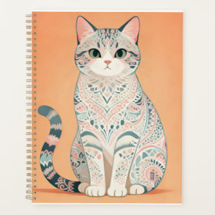 Agenda Gato Mandala Boho Gatinho Paisley Ornamental Pas