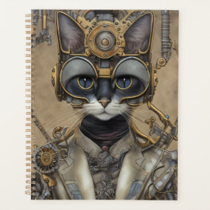 Agenda Gato Mecânico Vintage Steampunk