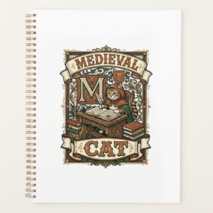 Agenda Gato Medieval Manuscrito Medieval Vintage