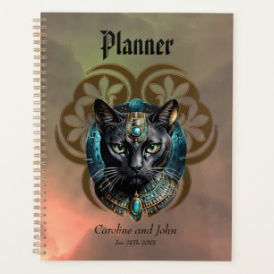Agenda Gato místico do Egito, preto como a noite