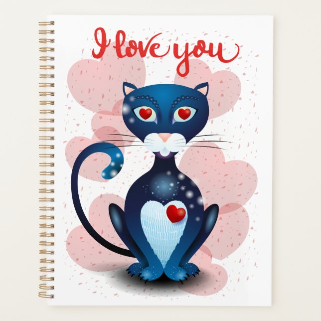 Agenda Gato negro apaixonado (Frente)