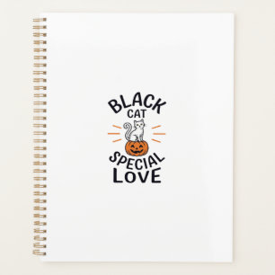Agenda Gato Preto Amor Especial Design de Vetor de Gato d