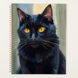 Agenda Gato Preto | Aquarela de Gatinho Bonito