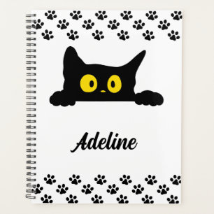Agenda Gato preto bonito personalizado