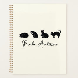Agenda Gato Preto Cute Engraçado Personalizável