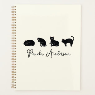 Agenda Gato Preto Cute Engraçado Personalizável