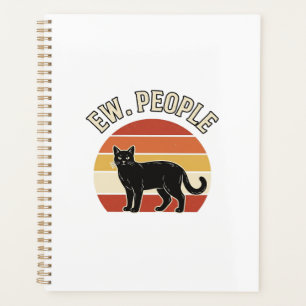 Agenda Gato Preto Engraçado Ew Pessoas Design Vintage Ret