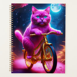 Agenda Gato Rosa Em Um Caminho Cênico De Bicicleta De Our