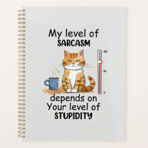 Agenda Gato Sarcástico - Arte Laranja Engraçada