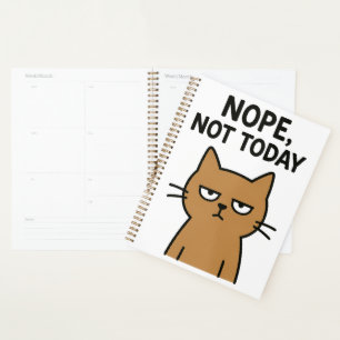 Agenda Gato Sarcástico - Não. Hoje Não. Animal antissocia