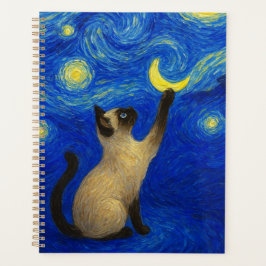 Agenda Gato Siameso Noite Estrelada Lua