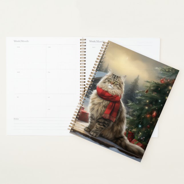 Agenda Gato Siberiano na Neve Natal (Exibição)