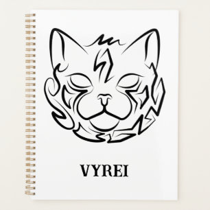 Agenda Gato Tribal Negro e Branco
