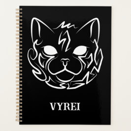 Agenda Gato Tribal Negro e Branco