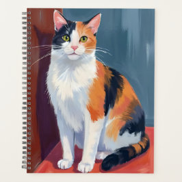 Agenda Gato Tricolor | Aquarela Gatinho Bonito Pet Gato