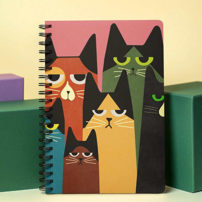 Agenda Gatos Coloridos Engraçados Andam Rosa Semanalmente (Criador carregado)