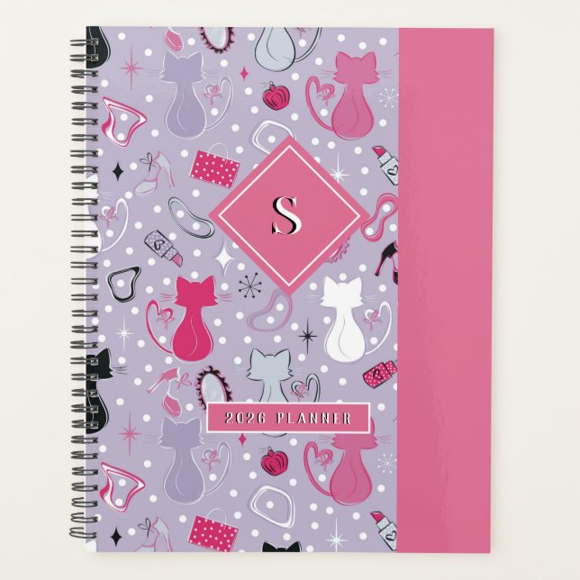 Agenda Gatos De Coração Púrpura Do meio século (Frente)
