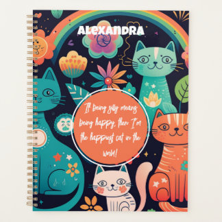 Agenda Gatos, Flores, Arco-Íris, Estilo Feminino