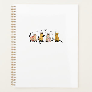 Agenda Gatos Pretos Engraçados Fantasmas Padrão Halloween