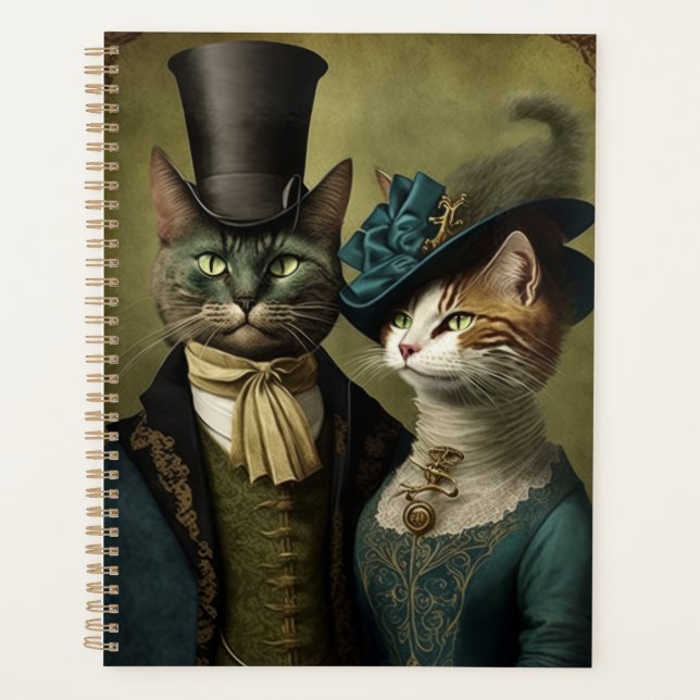 Agenda Gatos sofisticados em Whimsical Rico Vestido (Frente)
