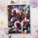 Agenda Gemas e Cristais bonito de Ametist Roxo<br><div class="desc">Bonito planejador personalizado inspiracional e espiritual com ametistas,  velas,  pedras e pedras, </div>