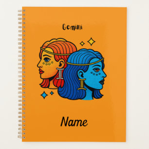 Agenda Gêmeos Signo Zodiacal Pop Art - Gêmeos Celestiais