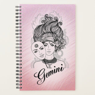Agenda Gemini - Vazio Rosa Mascarado Lady Zodiac