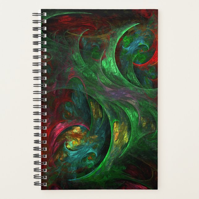 Agenda Genesis Abstrato Art Verde (Frente)
