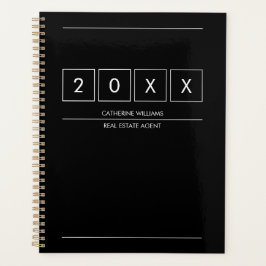 Agenda Geometric Black White Profession Name 2026